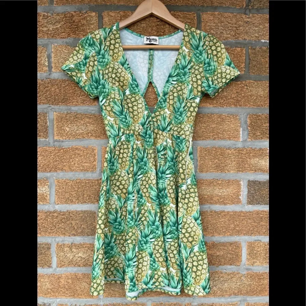 SHOW ME YOUR MUMU Ibiza Pineapple Mini Dress XS - Picture 1 of 8